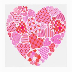 Valentines Day Pink Heart Love Medium Glasses Cloth (2-side)