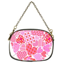 Valentines Day Pink Heart Love Chain Purses (one Side)  by Alisyart