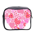 Valentines Day Pink Heart Love Mini Toiletries Bag 2-Side Back