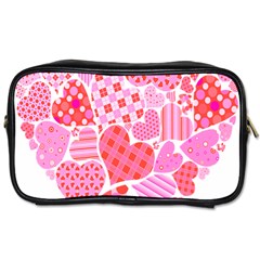 Valentines Day Pink Heart Love Toiletries Bags 2-side