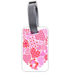 Valentines Day Pink Heart Love Luggage Tags (two Sides)