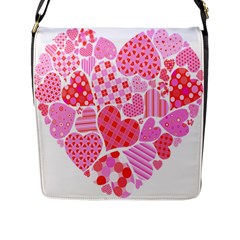 Valentines Day Pink Heart Love Flap Messenger Bag (l)  by Alisyart