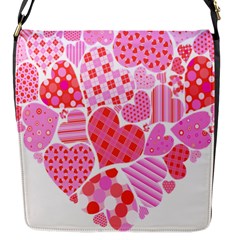 Valentines Day Pink Heart Love Flap Messenger Bag (s)