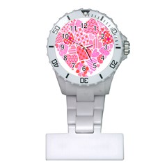 Valentines Day Pink Heart Love Plastic Nurses Watch