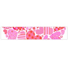 Valentines Day Pink Heart Love Flano Scarf (large)