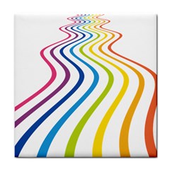 Wave Rainbow Tile Coasters