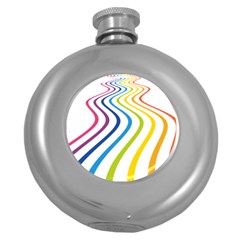 Wave Rainbow Round Hip Flask (5 Oz)