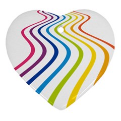 Wave Rainbow Heart Ornament (two Sides)