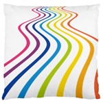 Wave Rainbow Large Cushion Case (Two Sides) Front