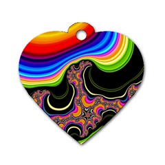 Wave Color Dog Tag Heart (one Side)