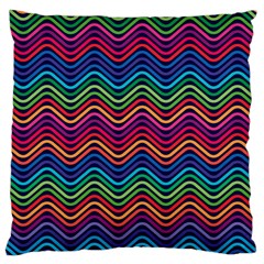 Wave Chevron Rainbow Color Large Cushion Case (two Sides)