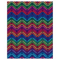 Wave Chevron Rainbow Color Drawstring Bag (small) by Alisyart