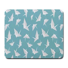 Origamim Paper Bird Blue Fly Large Mousepads by Alisyart