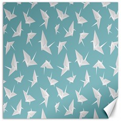 Origamim Paper Bird Blue Fly Canvas 20  X 20  