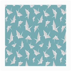 Origamim Paper Bird Blue Fly Medium Glasses Cloth