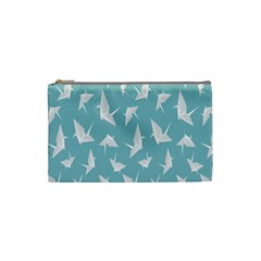 Origamim Paper Bird Blue Fly Cosmetic Bag (small) 