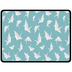 Origamim Paper Bird Blue Fly Fleece Blanket (large) 