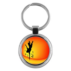 Breakdancer Dancing Orange Key Chains (round)  by Alisyart