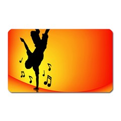 Breakdancer Dancing Orange Magnet (rectangular)