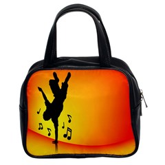 Breakdancer Dancing Orange Classic Handbags (2 Sides)