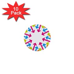 Arrows Pink Blue Orange Green 1  Mini Buttons (10 Pack) 