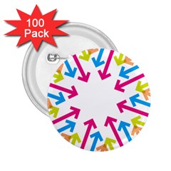 Arrows Pink Blue Orange Green 2 25  Buttons (100 Pack) 