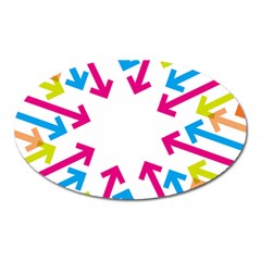 Arrows Pink Blue Orange Green Oval Magnet