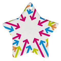 Arrows Pink Blue Orange Green Star Ornament (two Sides)