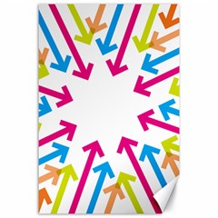 Arrows Pink Blue Orange Green Canvas 24  X 36 