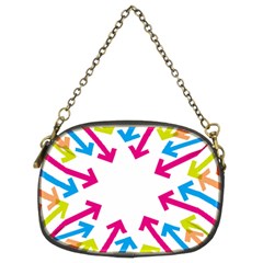 Arrows Pink Blue Orange Green Chain Purses (two Sides) 