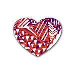 Bright  Memphis Purple Triangle Heart Coaster (4 pack)  Front