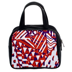 Bright  Memphis Purple Triangle Classic Handbags (2 Sides)