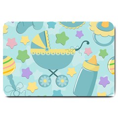 Baby Stroller Star Blue Large Doormat  by Alisyart
