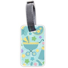 Baby Stroller Star Blue Luggage Tags (one Side) 