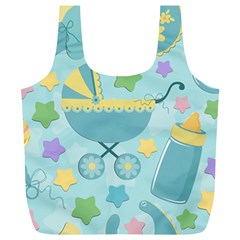 Baby Stroller Star Blue Full Print Recycle Bags (l)  by Alisyart