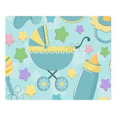 Baby Stroller Star Blue Double Sided Flano Blanket (large) 