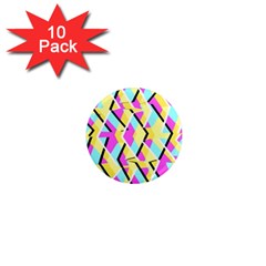 Bright Zig Zag Scribble Yellow Pink 1  Mini Magnet (10 Pack) 