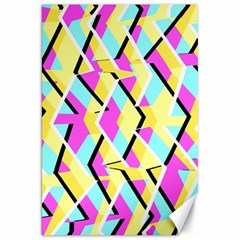 Bright Zig Zag Scribble Yellow Pink Canvas 20  X 30   by Alisyart