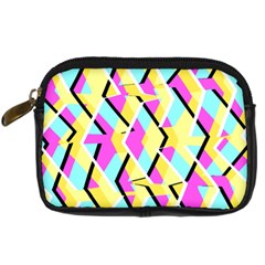 Bright Zig Zag Scribble Yellow Pink Digital Camera Cases