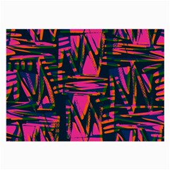 Bright Zig Zag Scribble Pink Green Large Glasses Cloth (2-side) by Alisyart