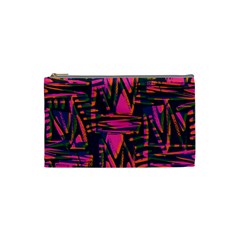 Bright Zig Zag Scribble Pink Green Cosmetic Bag (small) 