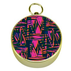 Bright Zig Zag Scribble Pink Green Gold Compasses by Alisyart