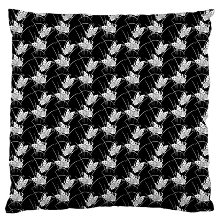 Butterfly Black Large Cushion Case (Two Sides)