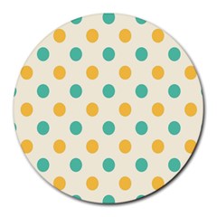 Circle Blue Orange Round Mousepads