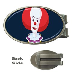Clown Face Red Yellow Feat Mask Kids Money Clips (oval) 