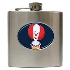 Clown Face Red Yellow Feat Mask Kids Hip Flask (6 Oz) by Alisyart