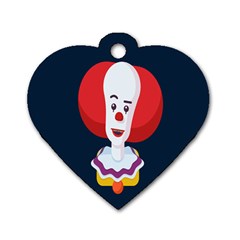 Clown Face Red Yellow Feat Mask Kids Dog Tag Heart (one Side)