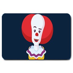Clown Face Red Yellow Feat Mask Kids Large Doormat  by Alisyart