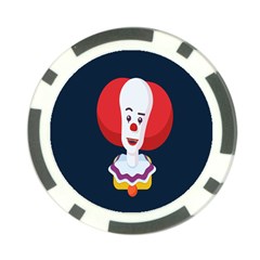 Clown Face Red Yellow Feat Mask Kids Poker Chip Card Guard