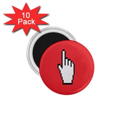 Cursor Index Finger White Red 1 75  Magnets (10 Pack)  by Alisyart